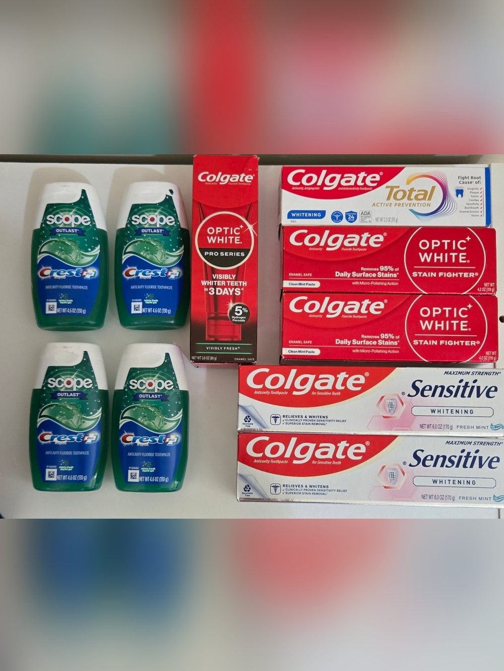 Colgate/Crest Toothpaste & Toothbrushes Lot (10 Items) All Brand New